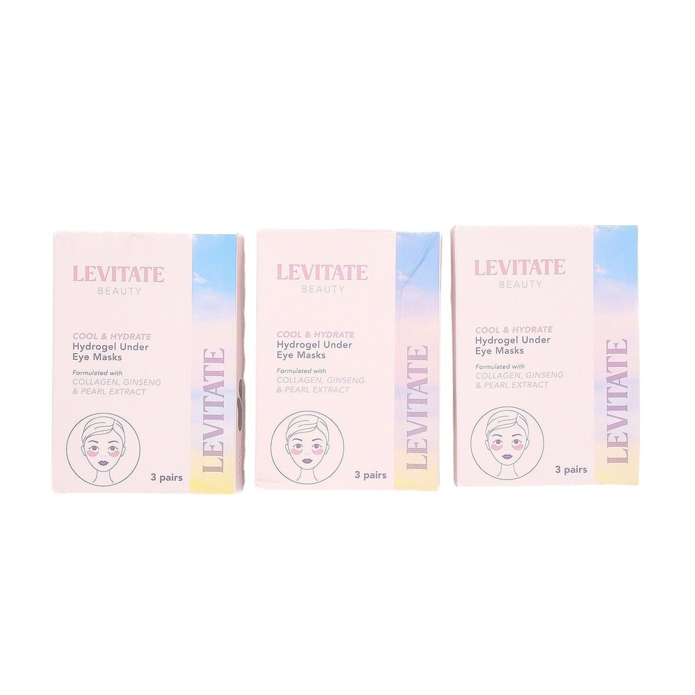 3 Boxes - Levitate Beauty - Cool & Hydrate Hydrogel Under Eye Masks - 9 Pairs